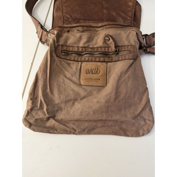 Civico93 Italian Woven Leather Crossbody Shoulder Bag Brown Boho Purse Handbag - Picture 14 of 14